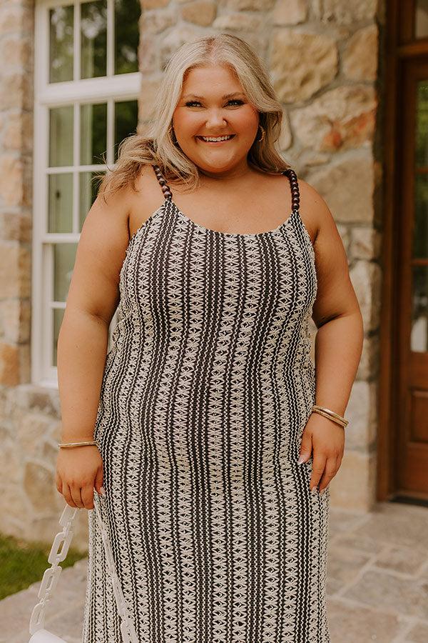 Impressions Acapulco Sunsets Knit Maxi Dress Curves