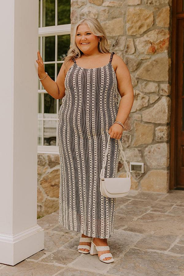 Impressions Acapulco Sunsets Knit Maxi Dress Curves