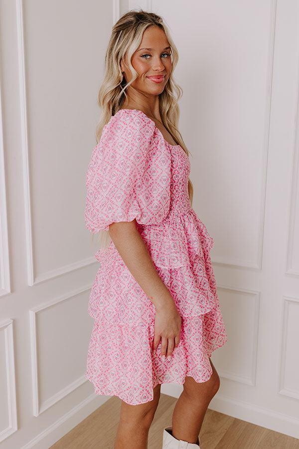 Impressions Affectionate Allure Tiered Mini Dress In Pink