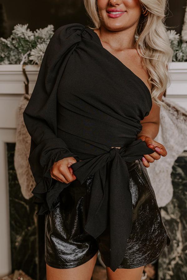 Impressions After Hours Party One Shoulder Top In Black