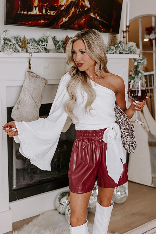 Impressions After Hours Party One Shoulder Top in Ivory