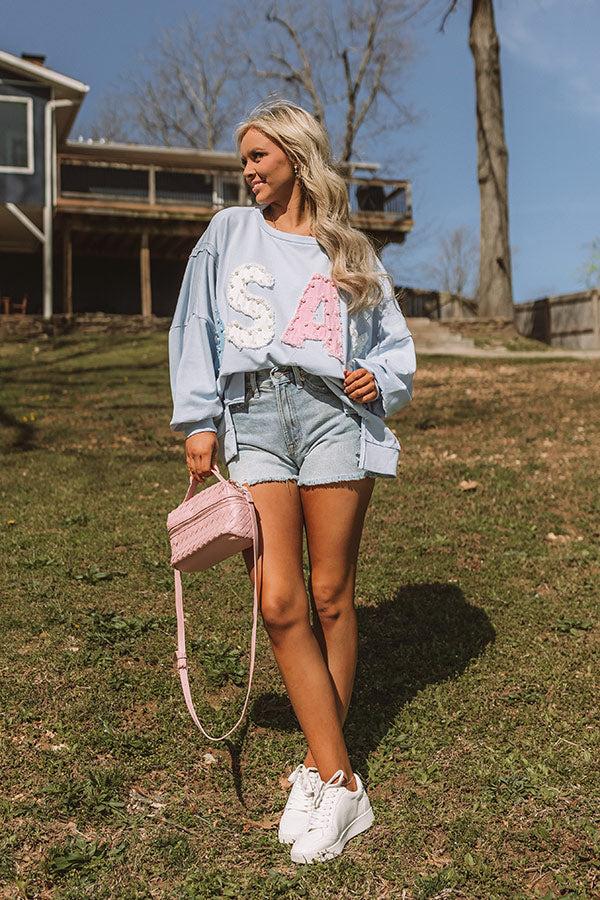 Impressions All-American Muse Pearl Embellished Oversized Sweatshirt