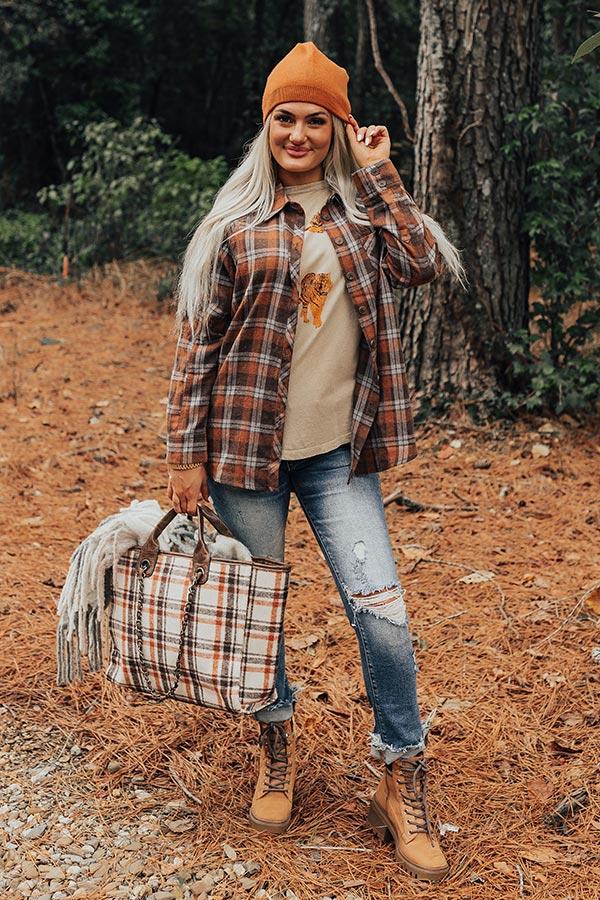 Impressions All The Hits Flannel Button Up In Brown