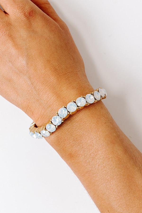 Impressions All The Sparkles Stretch Bracelet In White
