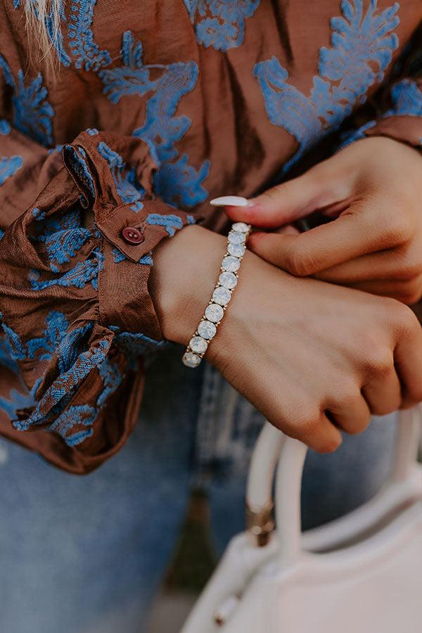 Impressions All The Sparkles Stretch Bracelet in White