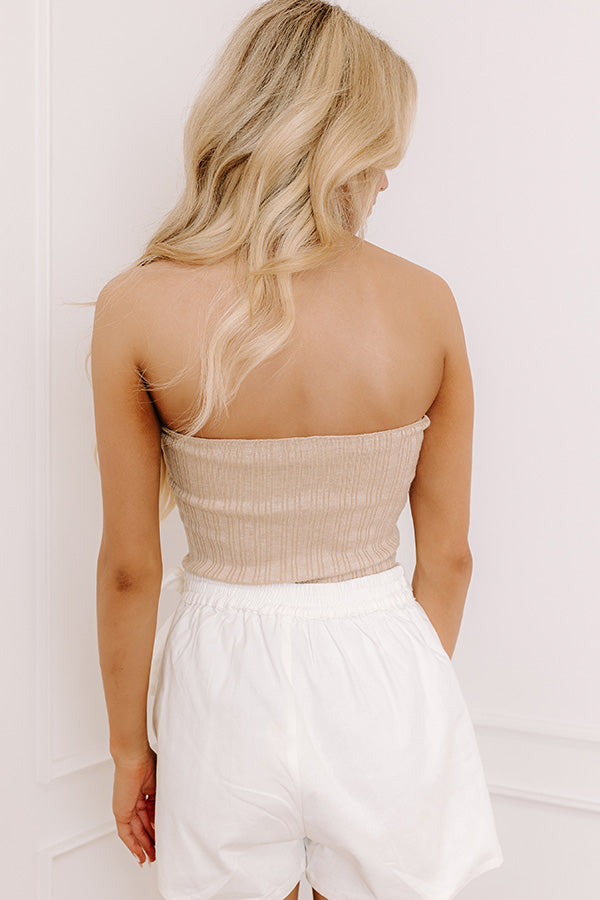Impressions Always A Classic Knit Top In Iced Latte