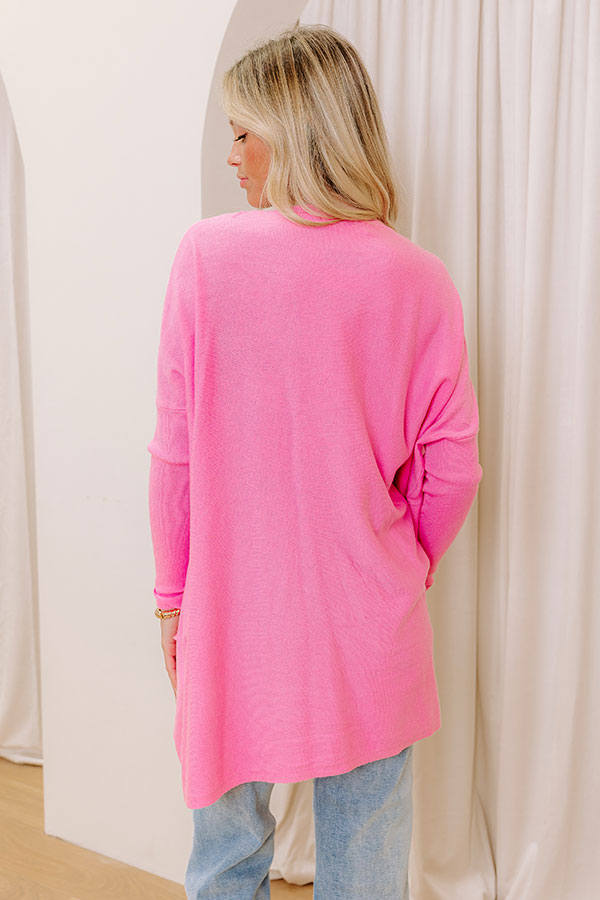 Impressions Always Cozy Sweater Top In Bubblegum Pink