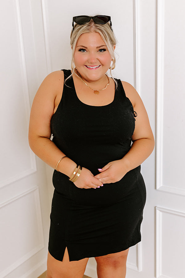 Impressions Always On The Move Athletic Dress In Black Curves