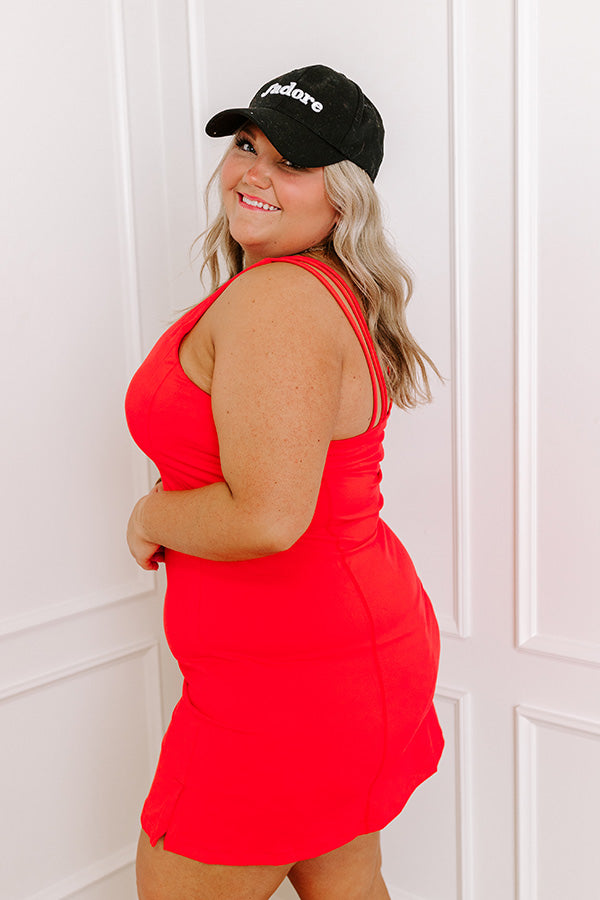 Impressions Always On The Move Athletic Dress In Coral Curves