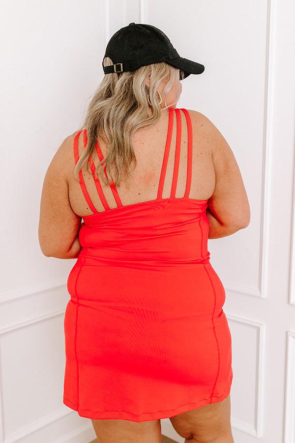 Impressions Always On The Move Athletic Dress In Coral Curves