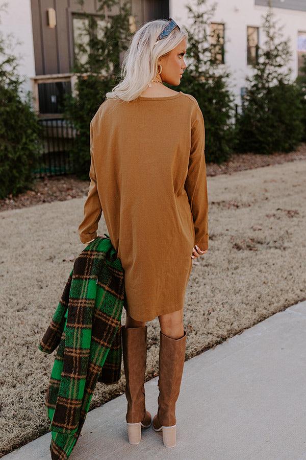 Impressions Always There For You T-Shirt Dress In Camel