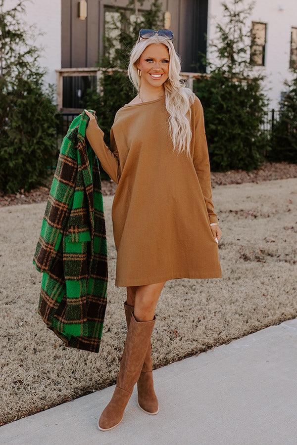 Impressions Always There For You T-Shirt Dress In Camel