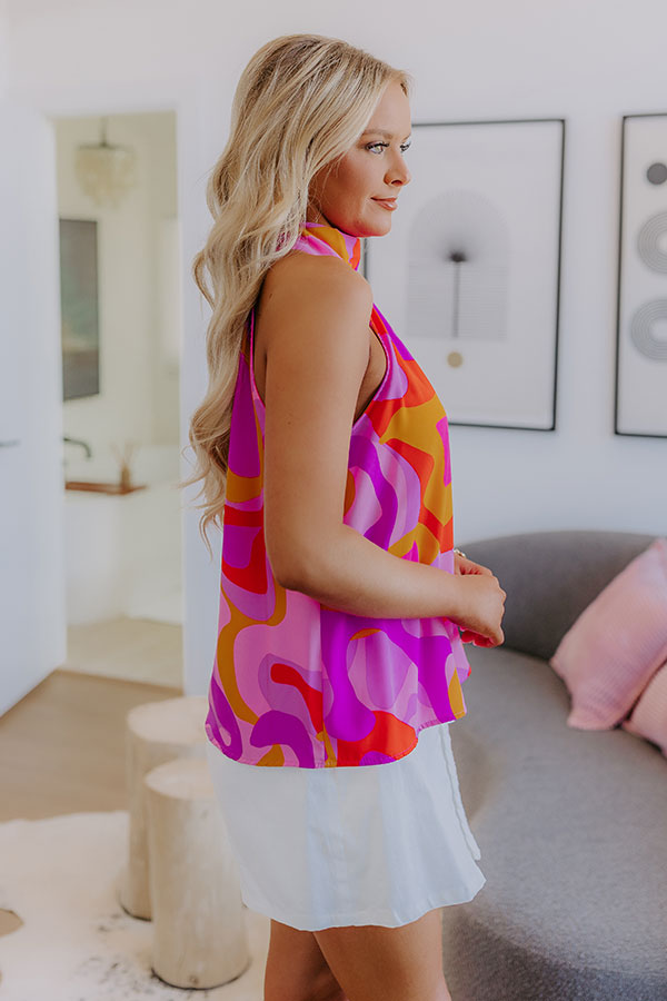 Impressions Amalfi Coast Cruising Shift Top In Pink