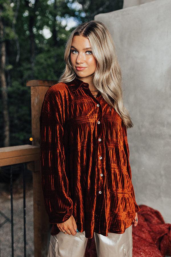 Impressions Amazing Views Velvet Top in Dark Cinnamon