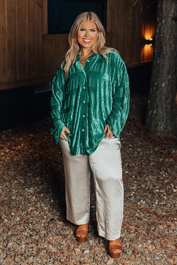 Impressions Amazing Views Velvet Top in Jade Curves