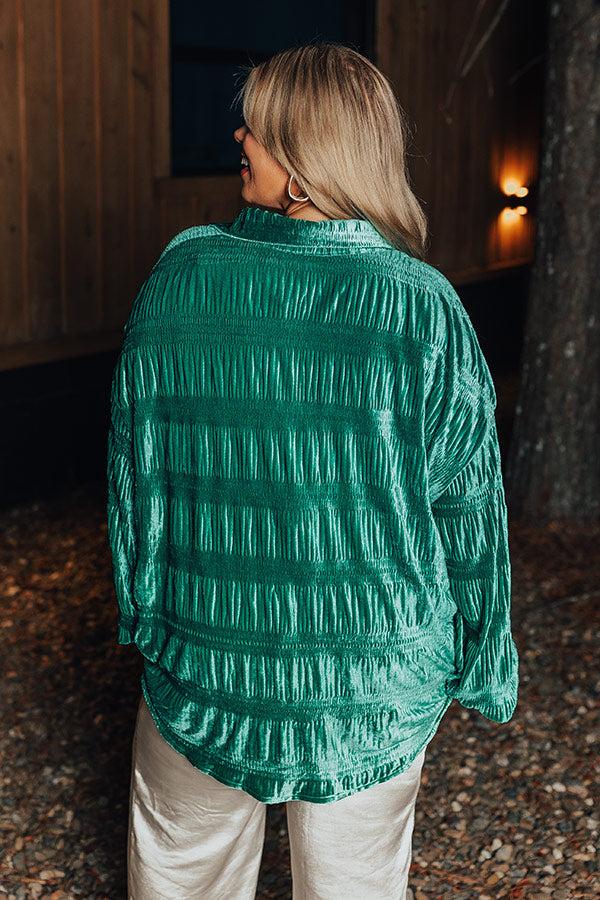 Impressions Amazing Views Velvet Top In Jade Curves