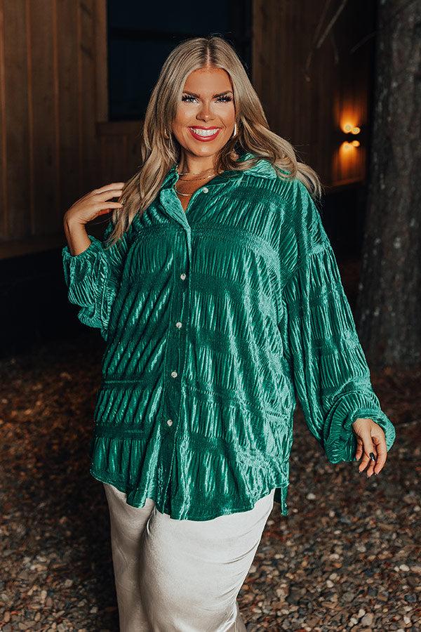 Impressions Amazing Views Velvet Top In Jade Curves