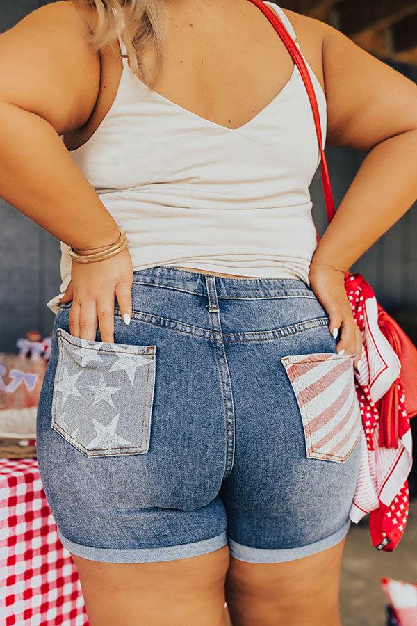 Impressions American Dream High Waist Shorts Curves