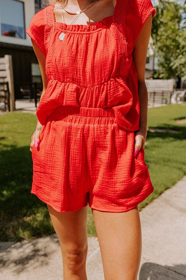 Impressions Americana Attire High Waist Shorts In Red