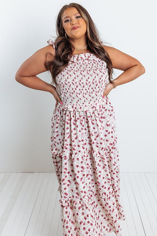 Impressions Among The Wildflowers Smocked Midi Curves