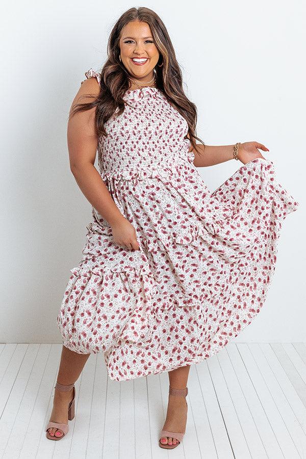 Impressions Among The Wildflowers Smocked Midi Curves