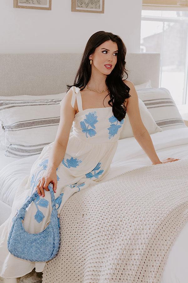 Impressions Antigua Afternoon Floral Embroidered Midi Dress