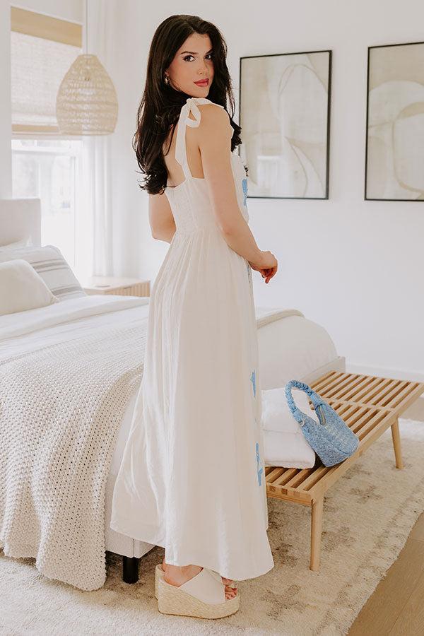 Impressions Antigua Afternoon Floral Embroidered Midi Dress