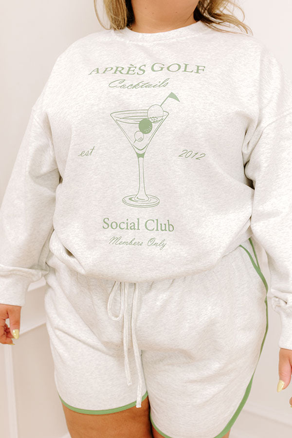 Impressions Apres Golf Cocktails Graphic Sweatshirt Curves
