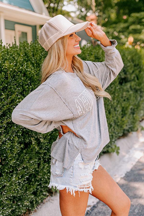 Impressions Arkansas Embroidered Long Sleeve Tee In Grey