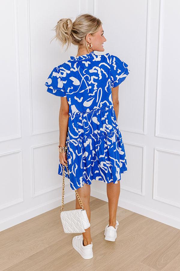 Impressions Art Gallery Ready Mini Dress In Royal Blue