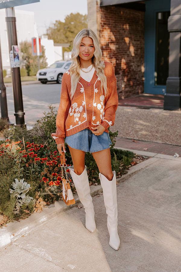 Impressions Autumn Charm Floral Embroidered Cardigan