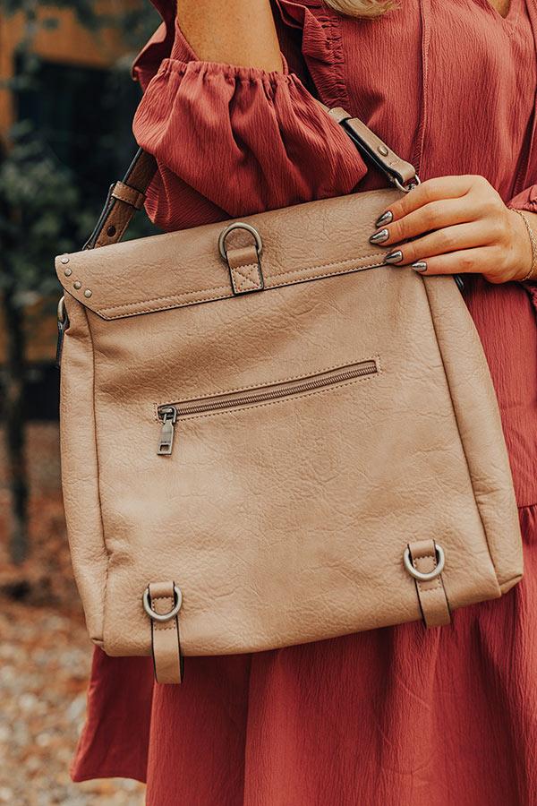 Impressions Autumn Treasure Faux Leather Backpack In Iced Latte