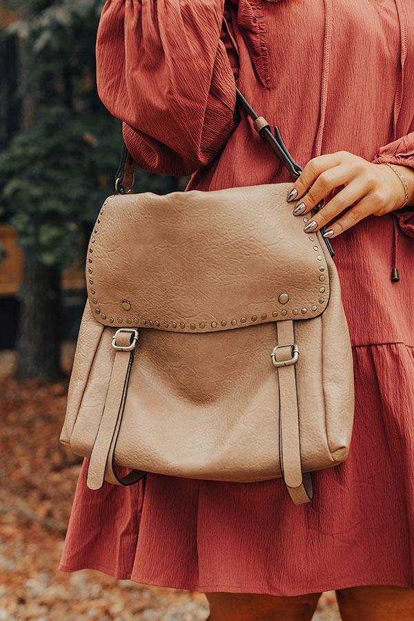 Impressions Autumn Treasure Faux Leather Backpack In Iced Latte