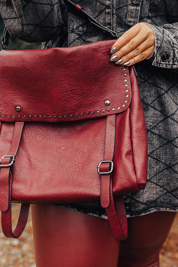 Impressions Autumn Treasure Faux Leather Backpack In Wine