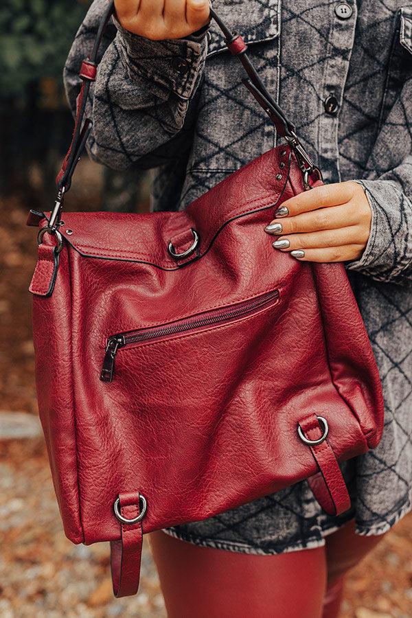 Impressions Autumn Treasure Faux Leather Backpack In Wine