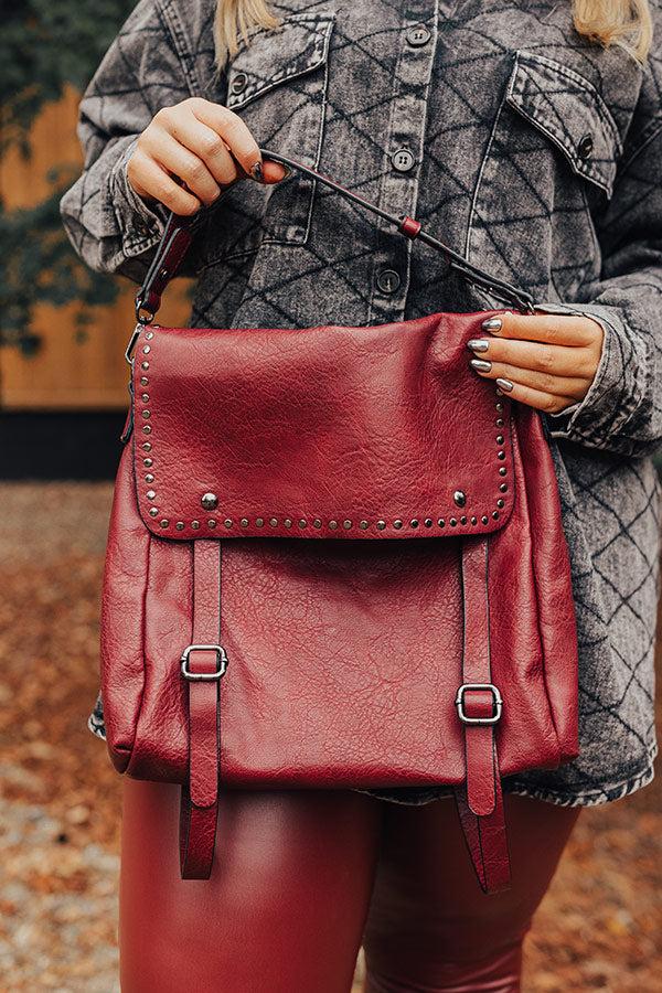 Impressions Autumn Treasure Faux Leather Backpack In Wine