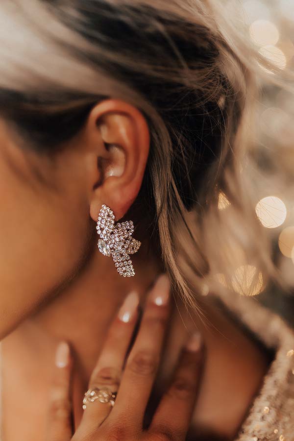 Impressions Away For The Winter Rhinestone Earrings In Gold