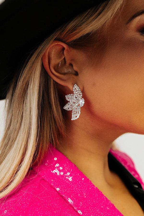 Impressions Away For The Winter Rhinestone Earrings In Silver