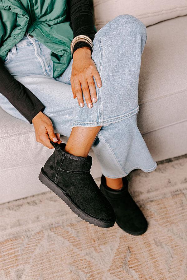 Impressions Away To The Alps Faux Suede Bootie In Black