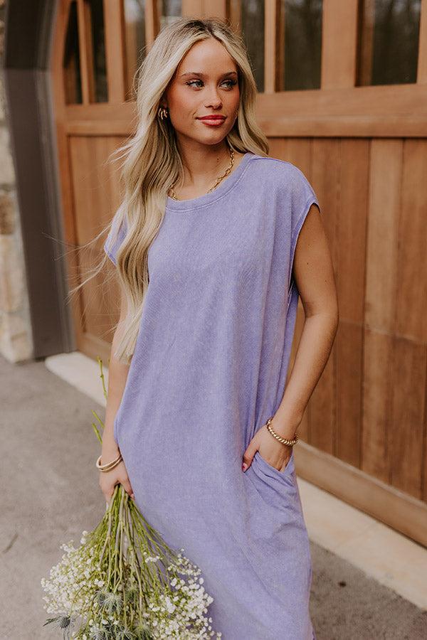 Impressions Beach Daydream Vintage Wash Midi Dress In Purple
