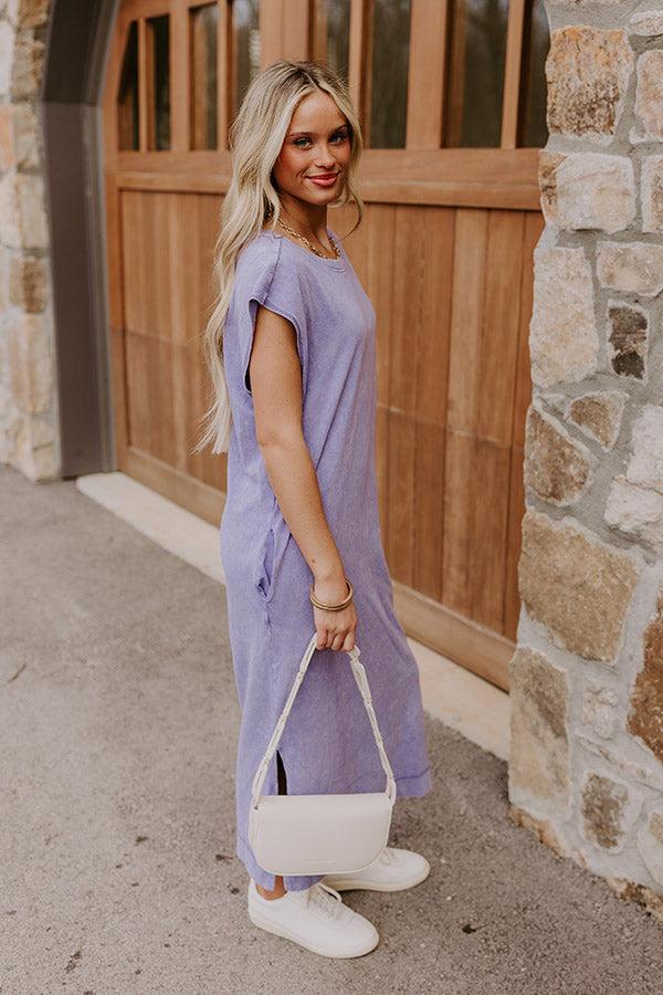 Impressions Beach Daydream Vintage Wash Midi Dress In Purple
