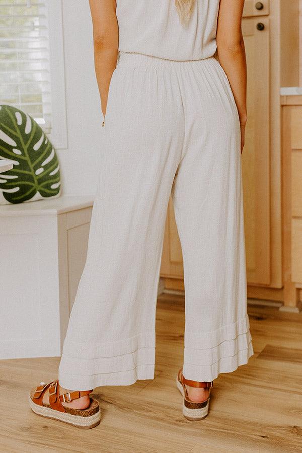 Impressions Beach Villa High Waist Linen-Blend Pants