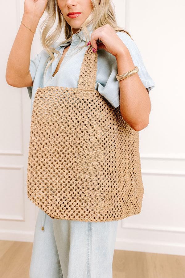 Impressions Beachy Vibes Raffia Crochet Tote In Brown