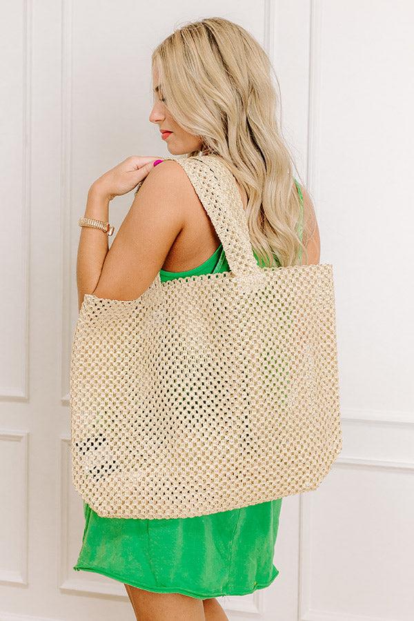 Impressions Beachy Vibes Raffia Crochet Tote in Natural