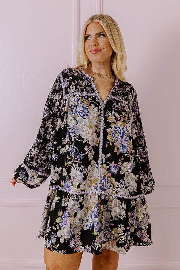 Impressions Better Be Brunch Shift Dress In Black Curves