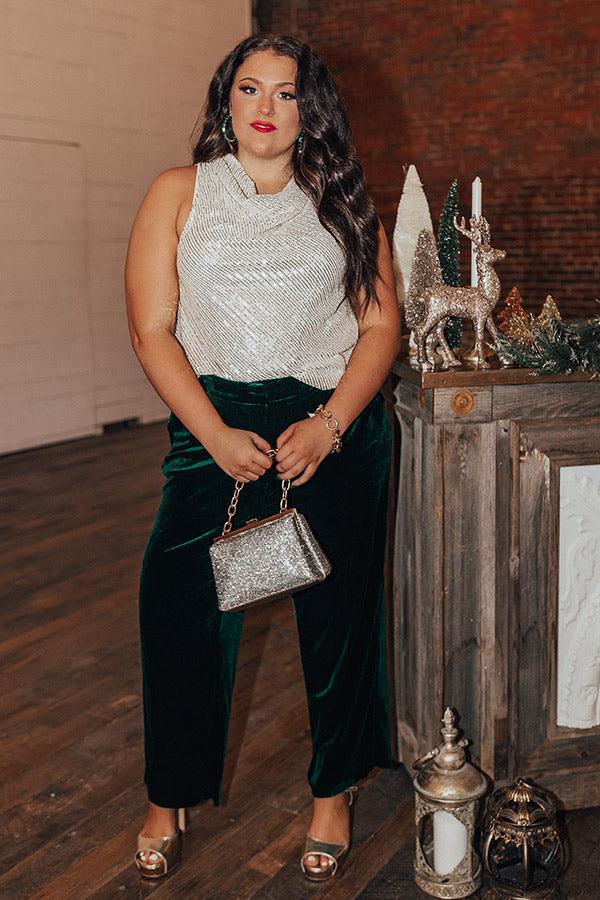 Impressions Beyond Romance Sequin Top In Champagne Curves