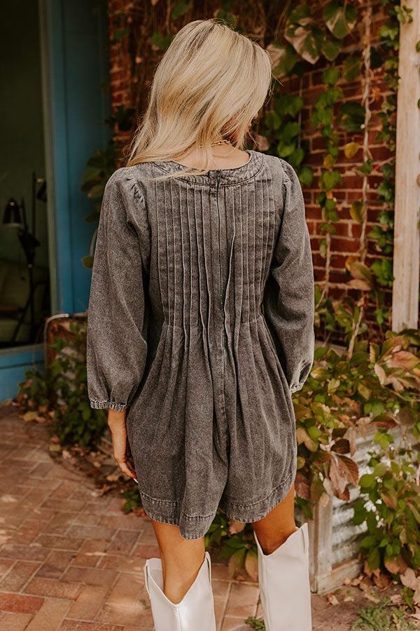 Impressions Big City Chic Denim Romper In Vintage Black