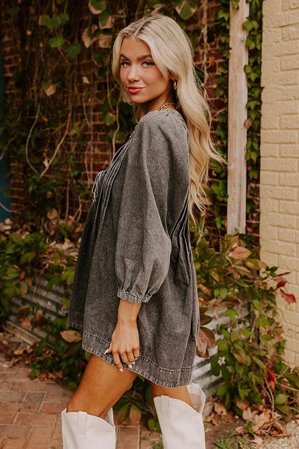 Impressions Big City Chic Denim Romper In Vintage Black