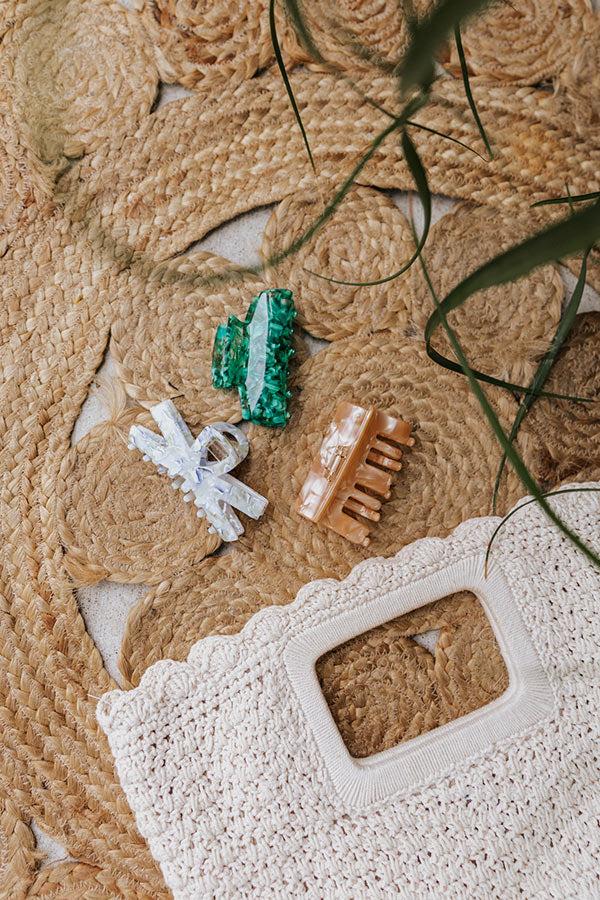 Impressions Bikinis And Martinis Hair Claw Clip Set In Jade