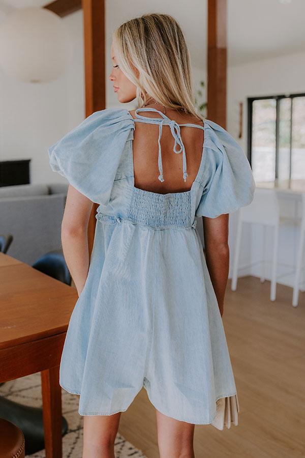 Impressions Bistro Cutie Denim Romper In Light Wash